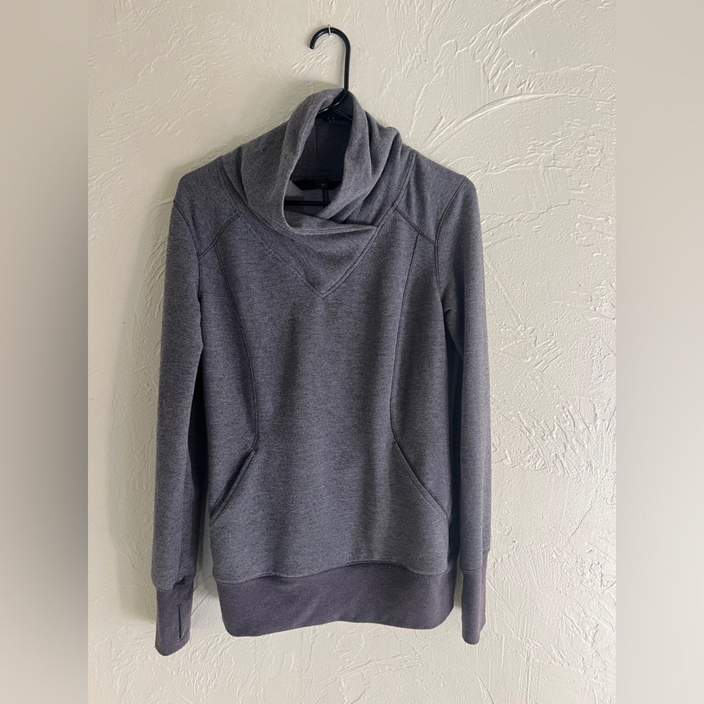 Gray Cowl Neck Sweatshirt